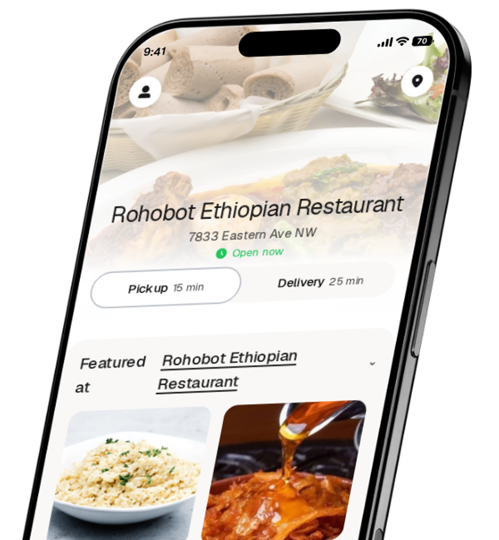 Rohobot Ethiopian Restaurant app preview